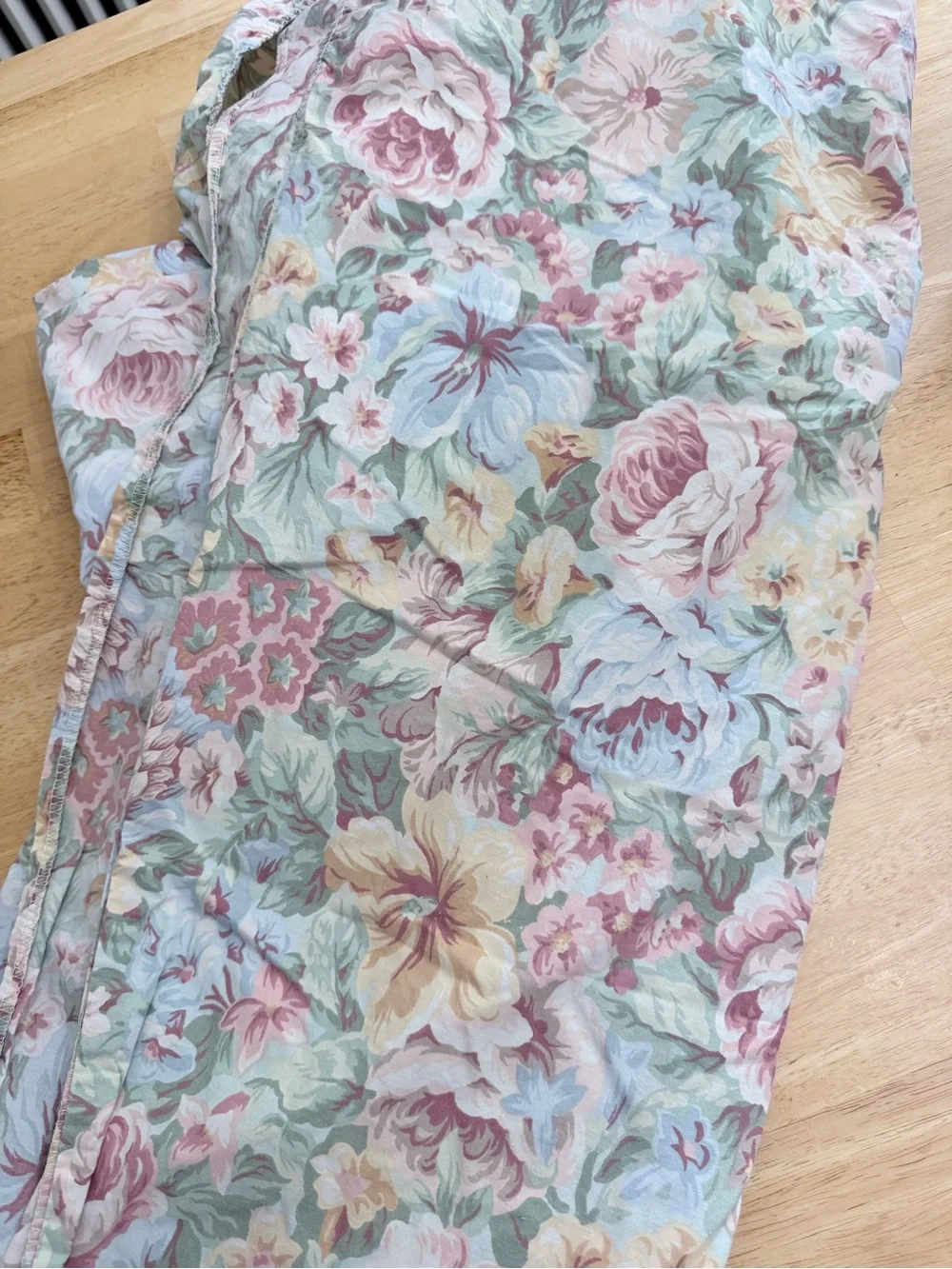 Vintage Croscill Floral Twin Sheet Floral Pastel USA Whimsical Cottage Grandma